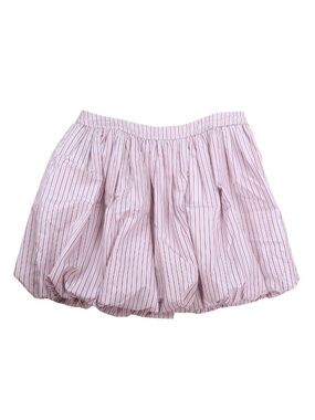 WAYF Bubble Hem Mini Skirt Medium NWT Blue Stripe Summer Skirt
